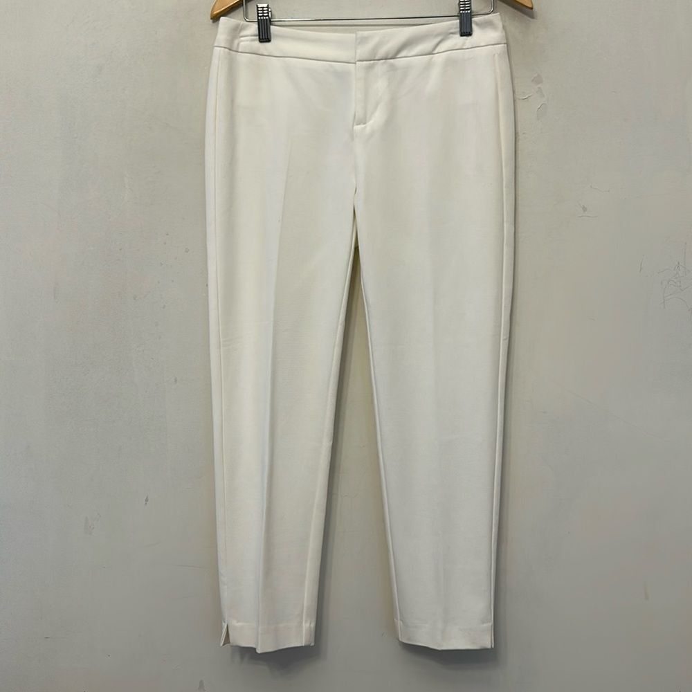 Cynthia Rowley cream slim cropped pants with slit detail at ankle Size 4 New
